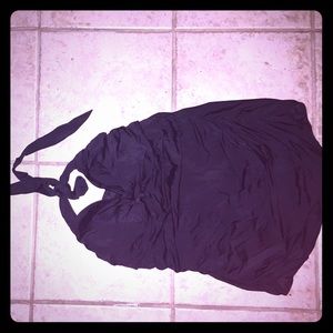 Slimming black halter one piece swimsuit