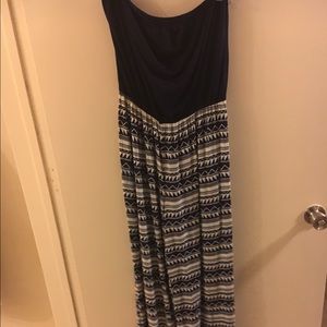 Navy blue and white jump suit