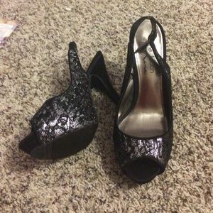 Cute black and silver heels