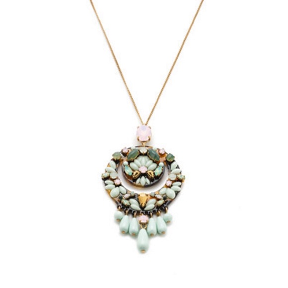 J. Crew Crescent Floral Pendant Necklace