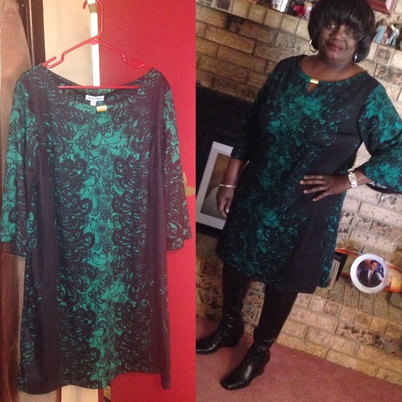 Green and Black Paisley Dress