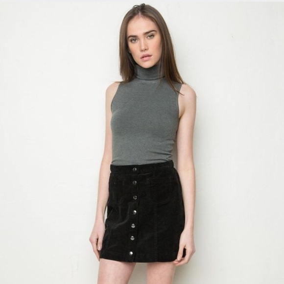 Brandy Melville Gray Turtleneck Tank