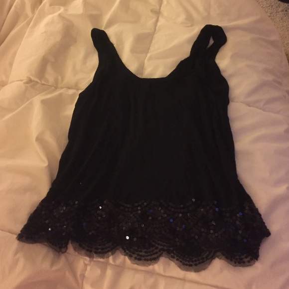 Black sequin bottom tank