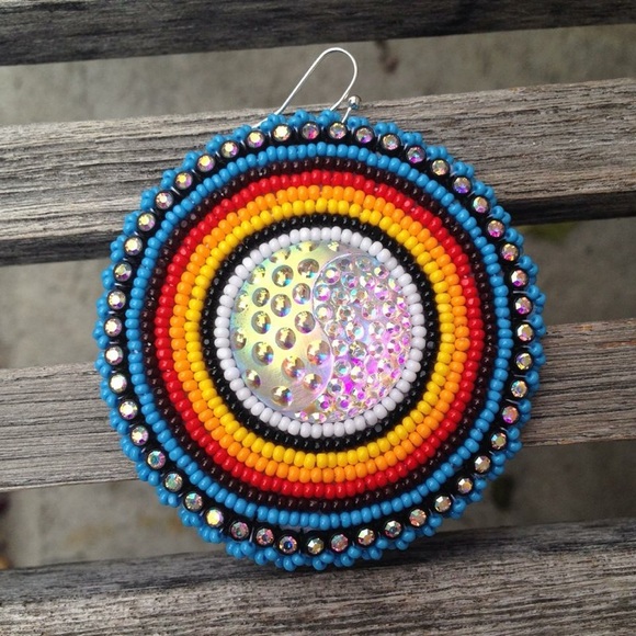 Beaded earrings  #NativeBeadWork