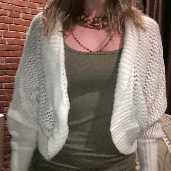 Anne Taylor Loft mohair blend cream crop sweater - Picture 4 of 4