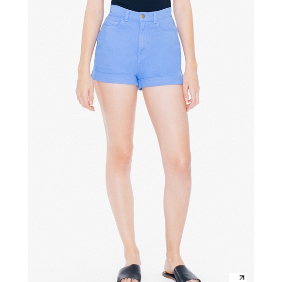 AA light wash denim shorts