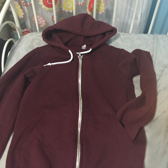 Burgundy american apparel hoodie