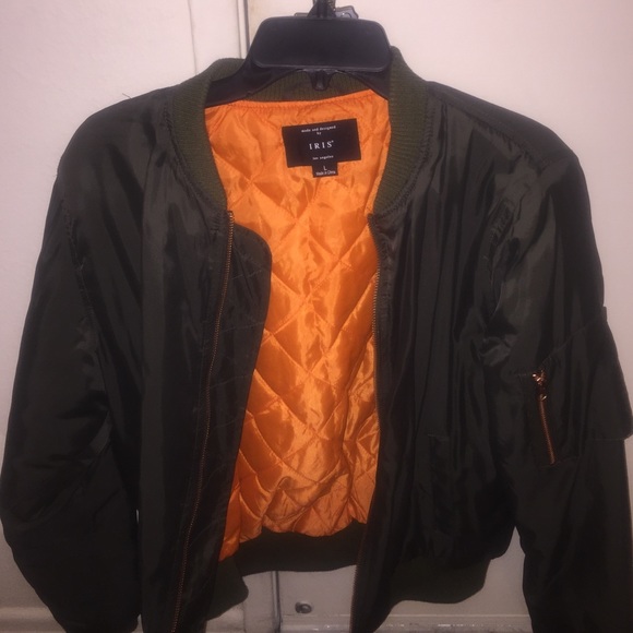Olive bomber jacket