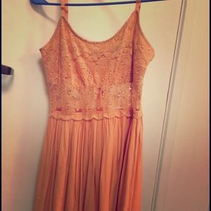 Alythea Light Coral Floral Lace Top Dress