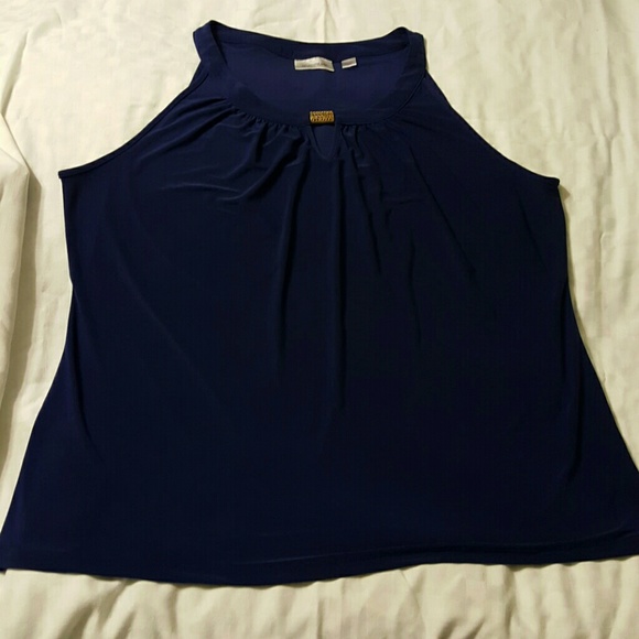 Navy Blue with Gold accent Tank Top