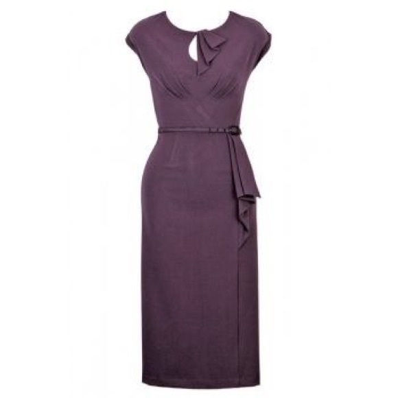 Stop Staring Timeless Dress in Eggplant - Picture 3 of 3