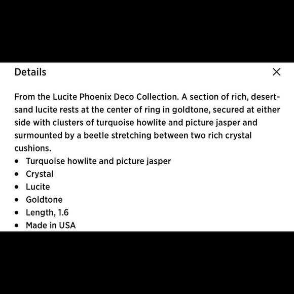 Alexis Bittar phoenix beetle shield lucite ring - Picture 3 of 4