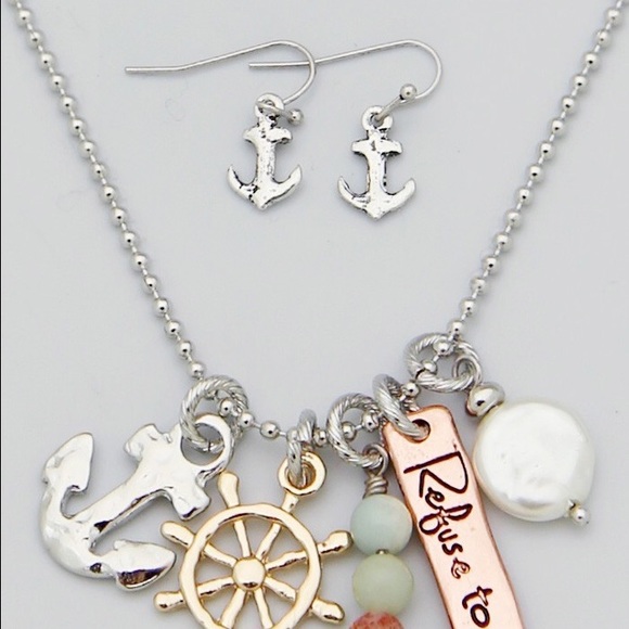 Refuse to Sink anchor rudder necklace - Picture 2 of 3
