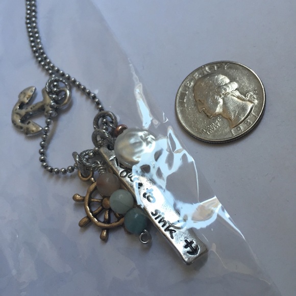 Refuse to Sink anchor rudder necklace - Picture 3 of 3