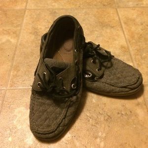 Charcoal quilted sperrys