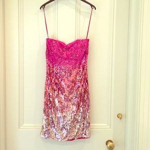 Pink Sequin Party Dress