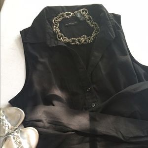 DONATED | Black sleeveless top with wrap detail
