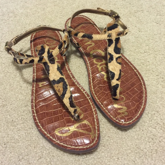 Sam Edelman Gigi Sandals Leopard T Strap Size 6