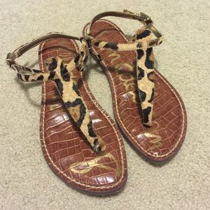 Sam Edelman Gigi Sandals Leopard T Strap Size 6