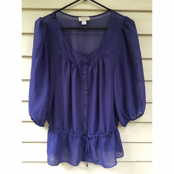 Sheer Ann Taylor Loft Flowy Top - Picture 2 of 4