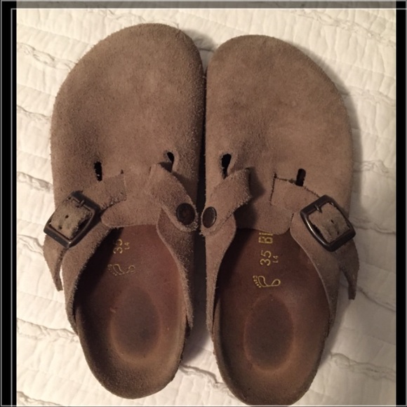 Birkenstock slip on clogs taupe Sz 34