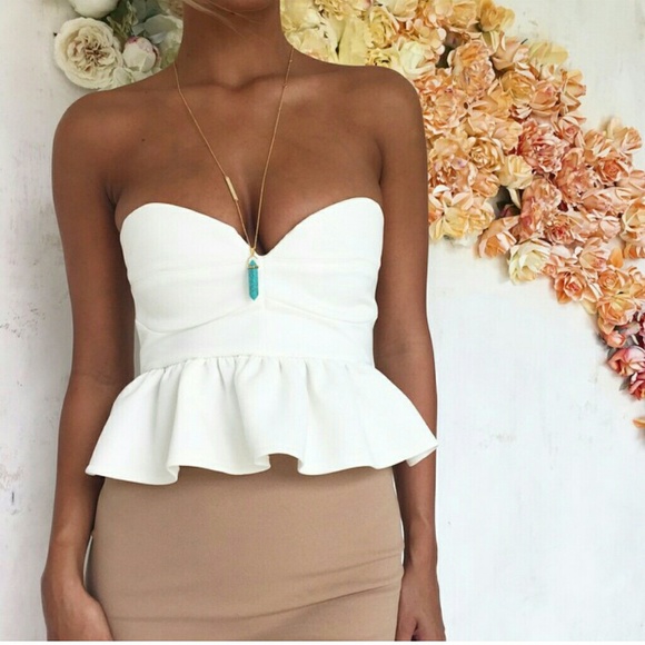 Brand new crop peplum bustier strapless corset top