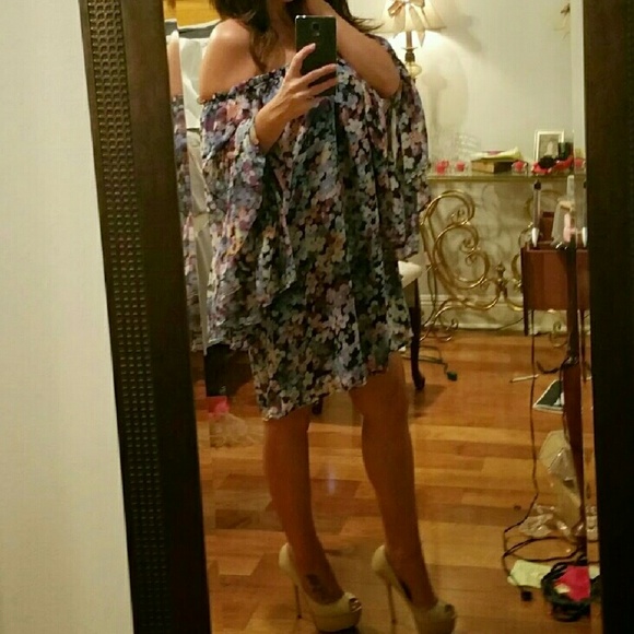 boho off the shoulder summer hippie dress