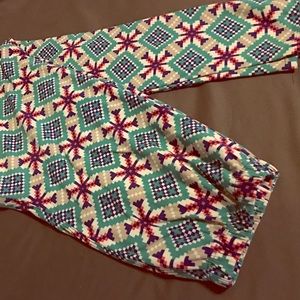 LulaRoe snowflake print leggings OS