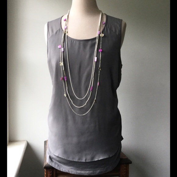 Chiffon Overlay Tank Top