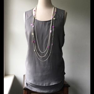 Chiffon Overlay Tank Top