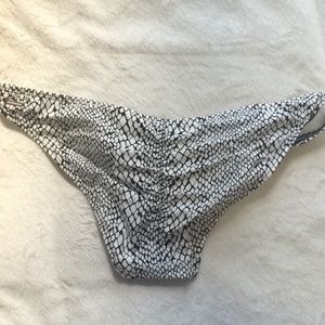 NWOT VS Snakeskin Rouched Cheeky Bikini Bottoms