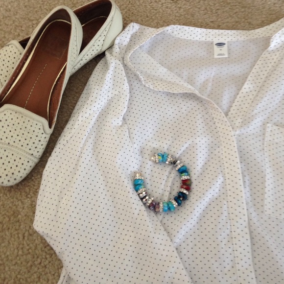 Polka dot high low button up!