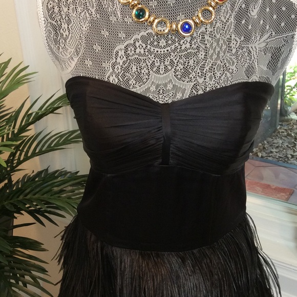 STUNNING Strapless Express Satin & Feather Dress! - Picture 2 of 4