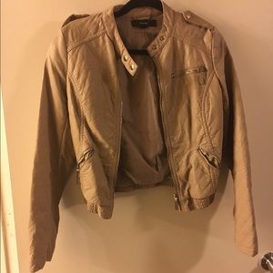 Light brown leather jacket