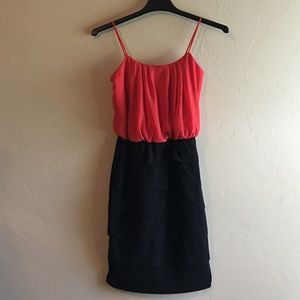 Size 6 coral and black dress