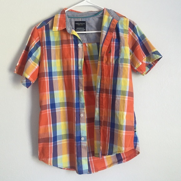 BOYS plaid button-up