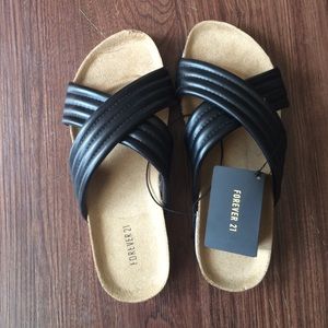 Black Slide Sandals from Forever21