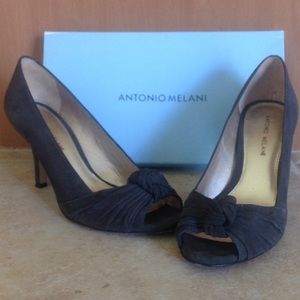 Antonio Melani Franca  gray peep-toe pump
