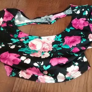 Charlotte Russe Other - Pink Floral crop top and skater skirt Charlotte Russe Other - Pink Floral crop top and skater skirt