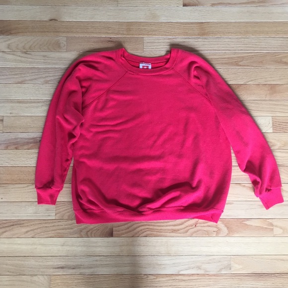 Red crew neck sweatshirt