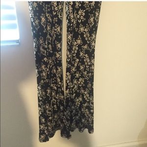 Black Floral Pants