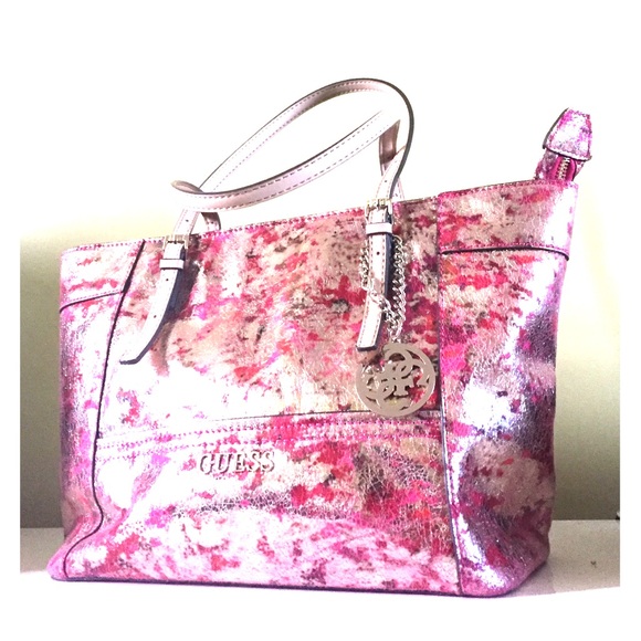 Beautiful Silver/ Pink Guess Purse