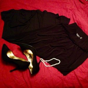 Black Solid Matte Jersey Maxi Skirt