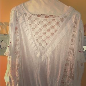 NWOT Free People White Lace Shirt