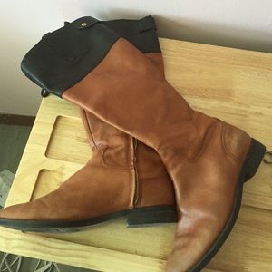 Two toned leather riding boots