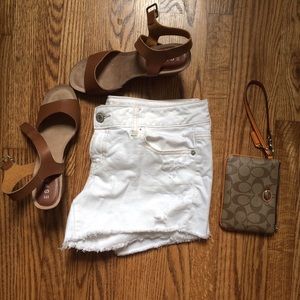 American Eagle White Denim Shorts