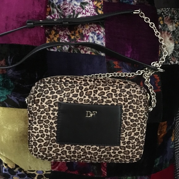 DVF leopard calf hair & leather small crossbody