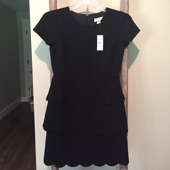 Black Scallop LOFT Dress