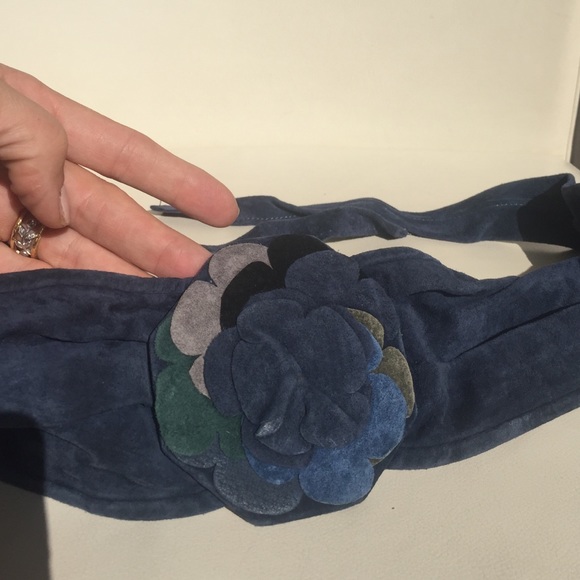 Suede flower wrap/tie belt.