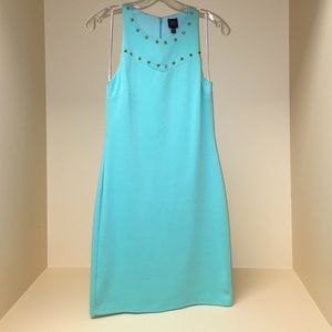 fitted teal dress